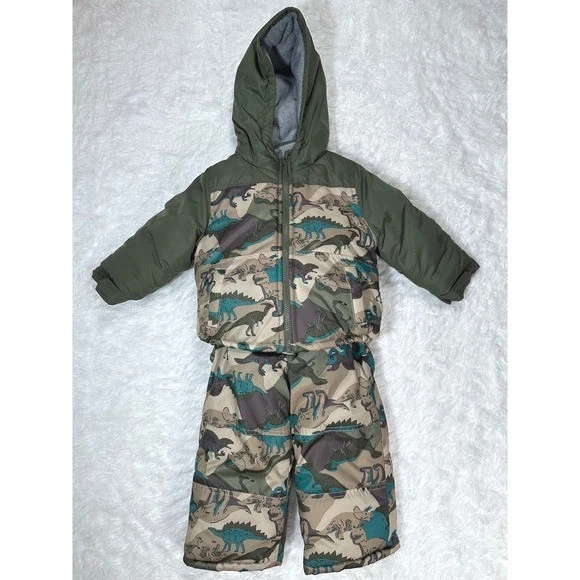 Carter's Kids Boys 24M 2-Piece Puffer Jacket Snow Pants Set Dino Camo Print - Image 1 of 4