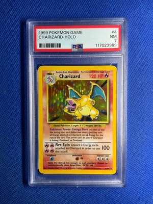 1999 POKEMON BASE SET UNLIMITED #4 CHARIZARD-HOLO PSA 7 - Image 1 of 2