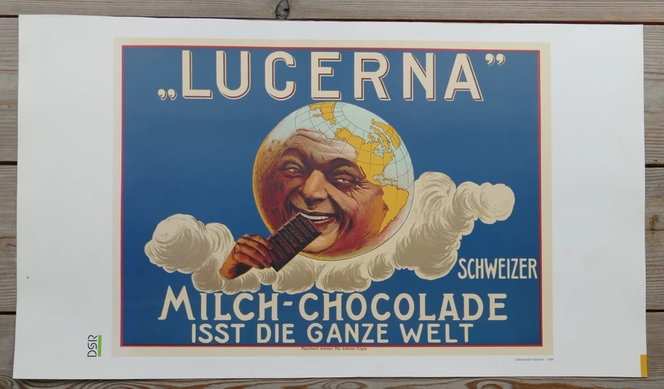 Plakat    .Kalender DSR.    Lucerna, Schweizer Schkolade. 1909 - Bild 1 von 1