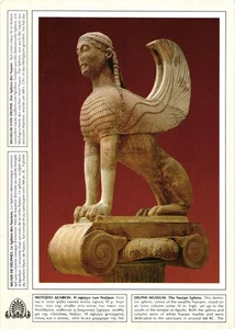 The Sphinx of Naxos otherwise known as the Naxian Sphinx Postcard - Picture 1 of 2
