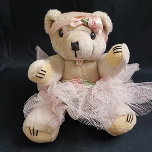 Vintage Davies Beige Teddy Bear Jointed Limbs Ballet Dancer Ballerina 9" - Picture 1 of 12