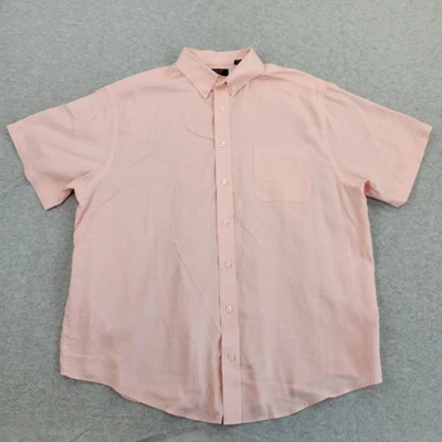 Roundtree & Yorke TravelSMART Shirt Mens 2XB Big Pink Button Up Short Sleeve - Image 1 of 4