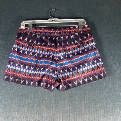 J. Pantalones Cortos Crew Para Mujer Talla 2 Multicolor Estampado Tribal Cremallera Trasera Frente Plano Foto 1 de 4