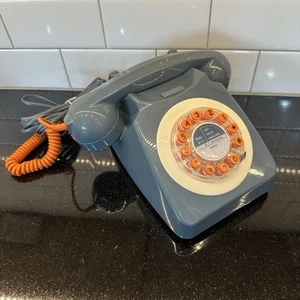Vintage Drucktasten Tischtelefon Wild & Wolf grau & orange Tasten Retro Modell 746 - Bild 1 von 18