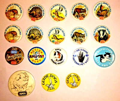 COLECCIÓN DE DIECIOCHO INSIGNIAS RARAS RSPCA Y OTROS ANIMALES CARIDAD Foto 1 de 2