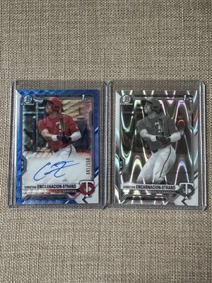 Christian Encarnacion-Strand 1st Bowman Blue Refractor Auto 81/150 & B&W Raywave - Image 1 of 2