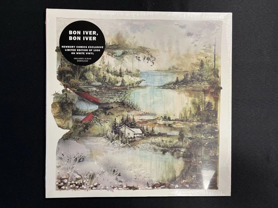 Bon Iver, Bon Iver 2013 Vinyl LP M/M Reissue White Vinyl Newbury Comics Edt - Image 1 of 4