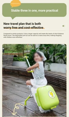 The suitcase can be ridden on and sat on. It's a 20-inch trolley suitcase  - Image 1 of 4