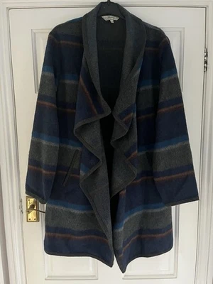Mantaray Women’s Wool Blend Coatigan, Navy & Grey Waterfall Jacket, Size 10 - Image 1 of 4