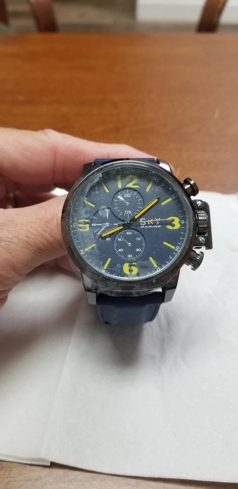 RELOJ SKY MARINE MODELO SKYM 8014 - RELOJ GRANDE CUARZO Banda Goma - AZUL - ¡NUEVO!🌞💓! Foto 1 de 4