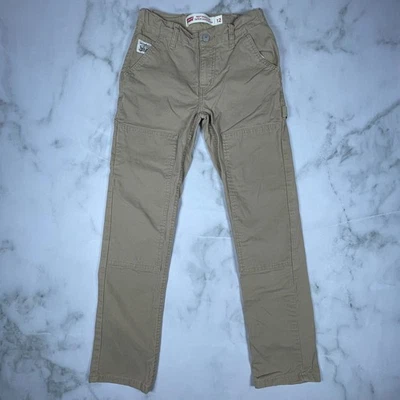 Levis Kids Boys Youth 502 Regular Taper Carpenter Pants Jeans Khaki US Size 12 - Image 1 of 4