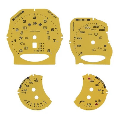 Gauge Face for Porsche 911 Carrera 991/Cayenne Panamera 300KM/H Yellow 8000rpm - Image 1 of 4