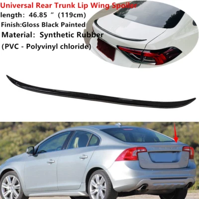 46.85" Fit For Volvo S60 2011-2018 Rear Trunk Lip Wing Spoiler Gloss Black       Foto 1 de 4