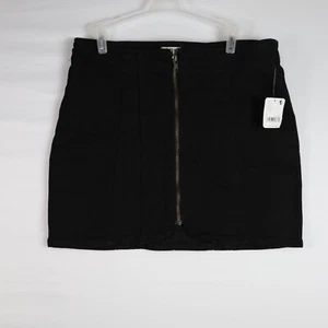 Free People Womens Skirt Black Zip Closure Mini Skirt Size 6 NWT Retail $68 - Picture 1 of 5