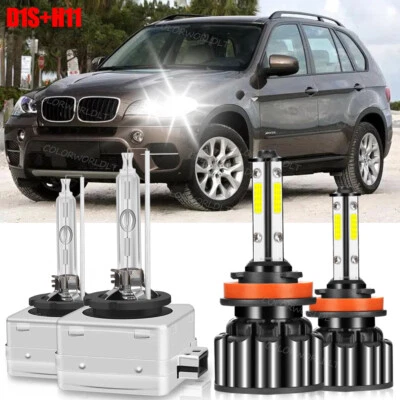 Faro delantero HID blanco alto-bajo para BMW X5 2007-2015 + bombillas antiniebla LED Foto 1 de 4