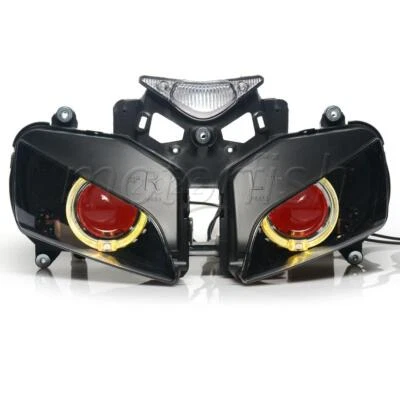 Faro proyector ámbar halo rojo ojos de demonio apto para Honda CBR1000RR 2004-2007 Foto 1 de 4