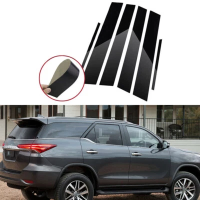 6X postes de pilar ventana puerta embellecedores cubierta para Toyota Fortuner 2016-2024 2017 2018 Foto 1 de 4