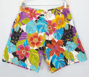The Woolrich Women M Shorts Drawstring Pull On Pockets Multicolor Floral Beach - Picture 1 of 9