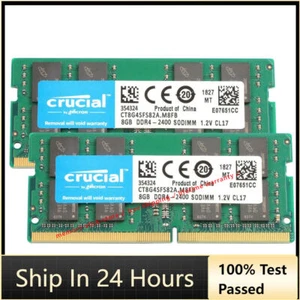 CRUCIAL 8GB DDR4 2400 PC4-19200 Laptop 260-Pin SODIMM Notebook Memory RAM 2x 8G - Picture 1 of 9