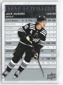 2023-24 Upper Deck #SB-14 Jack Hughes Stat Box Fillers New Jersey Devils - Picture 1 of 2