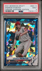 2021 Bowman Chrome BDC10 Andrew Painter Sapphire Refractor PSA 9 Mint Phillies - Picture 1 of 1