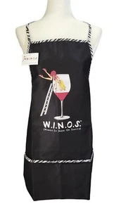 W.I.N.O.S. Women In Need Of Sanity Black Full Apron Party Host Novelty Funny NEW - Picture 1 of 13