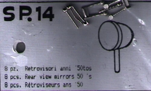 ACCESSORI 1/43 RETROVISORI CROMATI PICCOLI F1-SPORT anni '50  TRON SP014 - Immagine 1 di 1