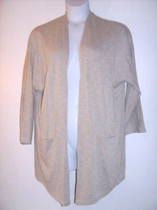Donni Sandwash Size 2-3X Gray Ribbed Open Front Jacket/Kimono/Cardigan - Picture 1 of 3