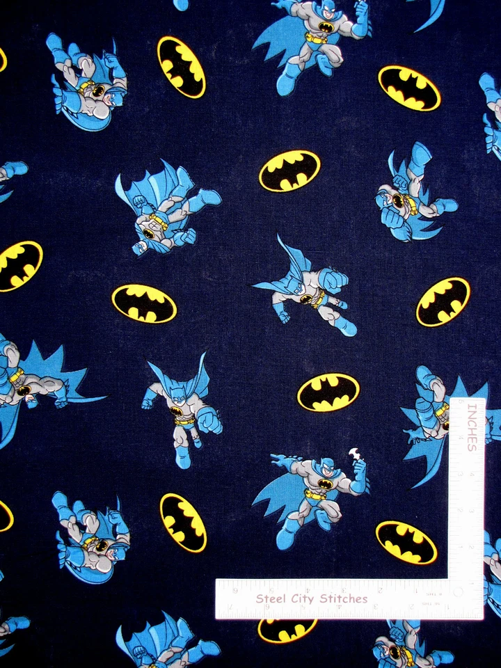 Fabric with Batman Character Logo 2 PC LOT (1.750 Yards + 15" Length) Cotton - Image 1 of 1