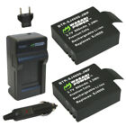 Batterie d'alimentation Wasabi (2-Pack) et chargeur pour SJCAM SJ4000, SJ5000 et 1080P,