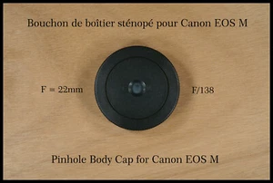 Bouchon modifié sténopé / Pinhole body cap Canon EOS M 22mm f/138 EOS M3 M5 M6.. - Imagen 1 de 8