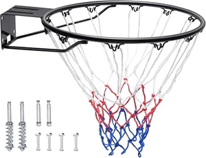 Black Basketball Rim 18" hoop, Replacement Rim & Net, Double Springs,Outdoor Rim - Picture 1 of 9