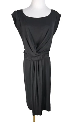 Vestido Piazza Sempione Little Negro MIDI Mangas Gorra IT 48 Foto 1 de 4