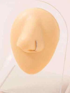 Piercing Donna Uomo naso color argento con brillantini semplice cerchio - Foto 1 di 4