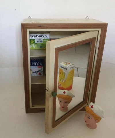 Vintage Wall mount  Cabinet with mirror, First Aid Box, Industrial Medical Box Cover