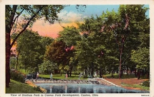 Postcard OH: Stadium Park, Canton, Ohio, Posted 1954 - Picture 1 of 2