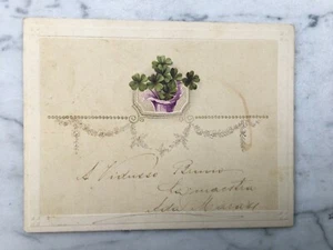 Old Card Cardboard Flowers Old Postcard - Picture 1 of 2