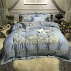 Luxury 80S Egyptian Cotton Pastoral Flowers Embroidery Bedding Set  Bed sheet 