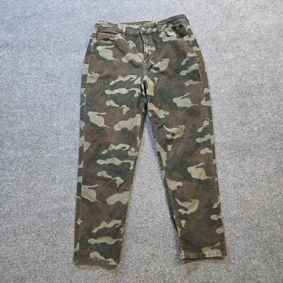 Pantalones de mezclilla American Eagle para mujer talla 10 verde pana camuflaje súper elásticos informales Foto 1 de 4