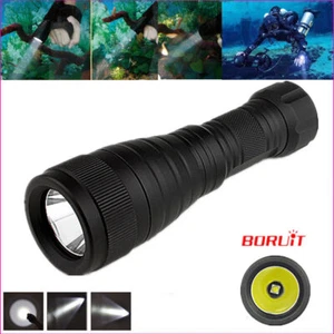 Underwater LED Diving Light Scuba Dive Flashlight Torch Lamp Rechargeable Hiking - Picture 1 of 24