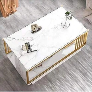 ZhdnBhnos ZhdnBhnos LINSIE Marble Coffee Table,2 Tier Modern-Super Discounts - Picture 1 of 6