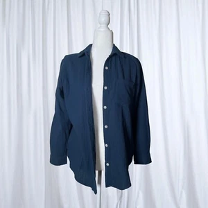 Navy Blue Long Sleeve Office Causal Minimalist dress shirt size XS - Picture 1 of 8
