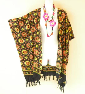 CB142 Batik Cardigan Duster Kimono Plus Open Front Jacket Cover up Top up to 5X - Picture 1 of 3
