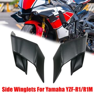 Paar Motorrad Spoiler Fixed Winglets Mattschwarz Für Yamaha YZF R1 R1M 2015–2024 - Bild 1 von 8