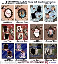 15 OoAk Digital Vintage Album Pages+Much More on Cd~Templates~Scrapbooking ~Photo