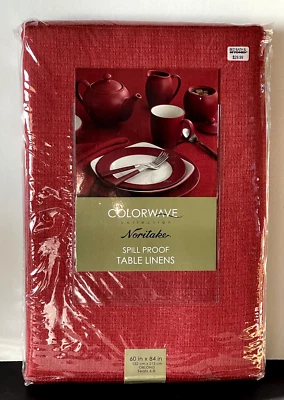 Noritake Colorwave Red Tablecloth Spill Proof 60" x 84" Oblong Christmas New - Image 1 of 4