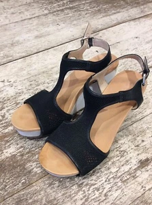 Dr. Scholl’s Original Collection Shoes Women’s Wedge Heels Black Open Toe 7.5 - Picture 1 of 8