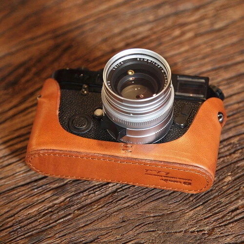 Media funda de cuero real de vaca para cámara para Leica M2 M3 M4 M4P M6 M7 M7P MP Foto 1 de 4