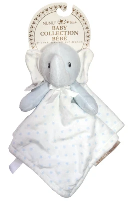 Mantas y más allá Nunu elefante azul blanco manta de seguridad estrella azul Foto 1 de 4