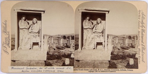 Greece.Grèce.Athens.Ancient Cemetery.Ancien Cimetière.Stereoview.Photo Stereo.